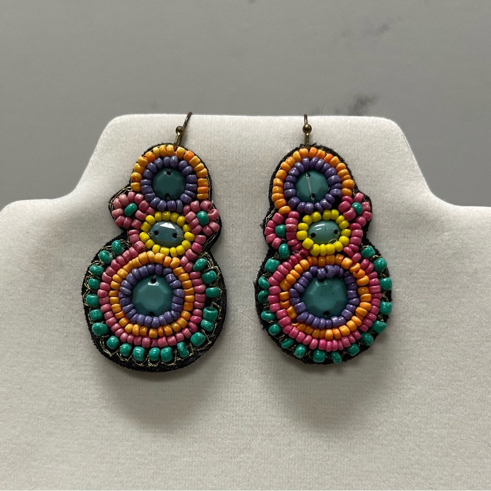 Colorful Seed-Beaded Earrings